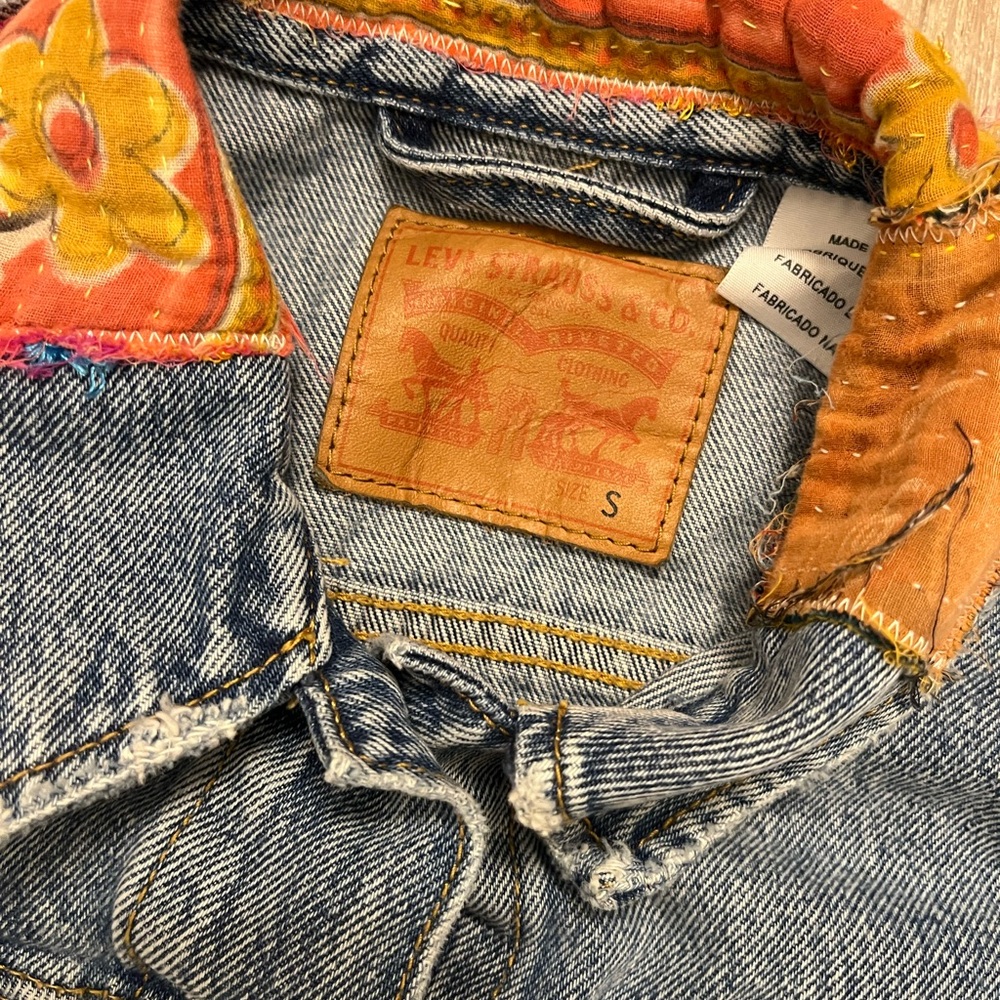 Levi’s Patchwork Denim Jacket Womens Small - image 3
